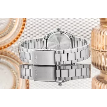 CASIO LTP1302PD7A1V Unisex Analog Quartz Watch, Silver Stainless Steel, 34.5 x 30.2 x 8.7 mm