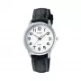 CASIO LTP1303PL7BVE Unisex Analog Watch - Stainless Steel Case, Black Leather Strap, 50m Water Resistance