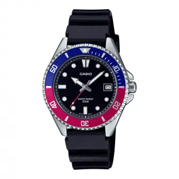 CASIO MDV-10-1A2VEF Men's Analog Quartz Watch 38.5 mm Black Resin