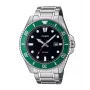 Casio MDV-107D-3AVEF Men's Analog Quartz Watch with Green Dial and Stainless Steel Bracelet, 200m Water Resistance
