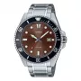 CASIO MDV107D5AVDF Men's Analog Quartz Watch, 42 mm, Brown Dial, Silver Stainless Steel Band
