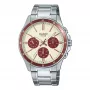 Casio Men's MTP1374D5A2VD Analog Stainless Steel Watch with Brown Dial and Day/Date Display