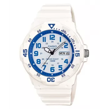 CASIO MRW-200HC-7B2 Unisex Analog Quartz Watch with Black Resin Band, White Dial, 44.6 mm Case