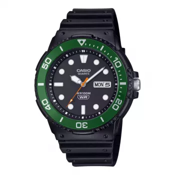 CASIO MRW-230H-1E3 Men's Analog Quartz Watch with Black Dial and Black Resin Band, 47.9mm Case