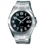 CASIO MTP-1308D-1B Men's Analog Quartz Watch Stainless Steel 43.5 mm Black Dial Date Display