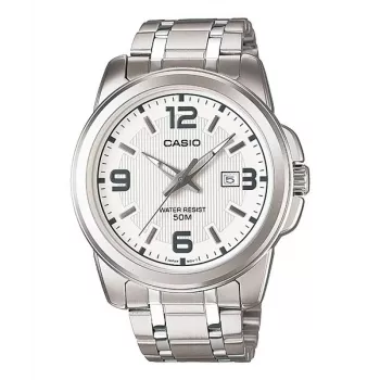 CASIO MTP-1314D-7A Men's Analog Quartz Watch Stainless Steel Silver Dial 44.9mm