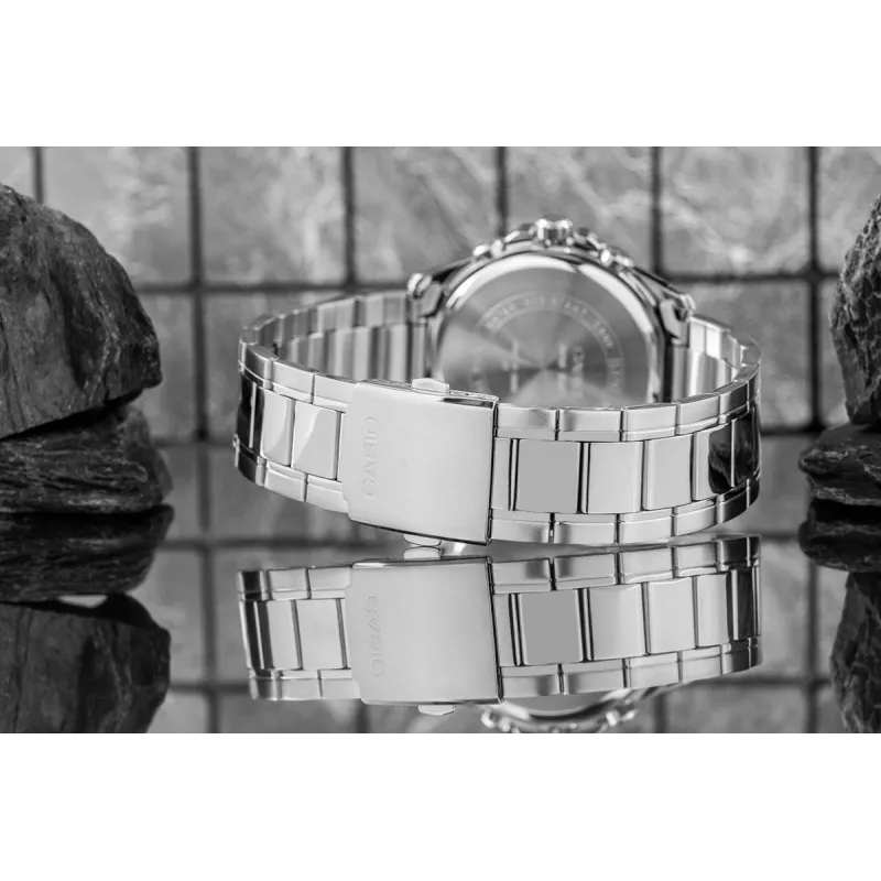 Casio MTP-1374D-1AV Men's Analog Quartz Watch Stainless Steel 43.5 mm