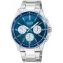 Casio MTP-1374D-2A3 Men's Analog Quartz Watch with Stainless Steel Band, Blue Dial, Day-Date, 50m Water Resistance