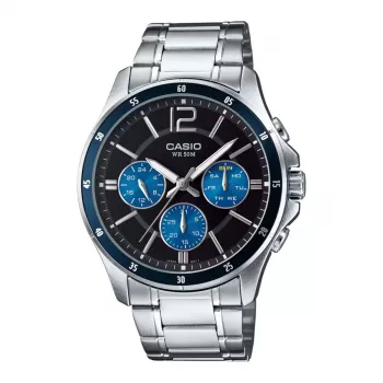 CASIO MTP1374D2AVDF Men's Analog Quartz Watch 43.5 mm Stainless Steel Blue Dial