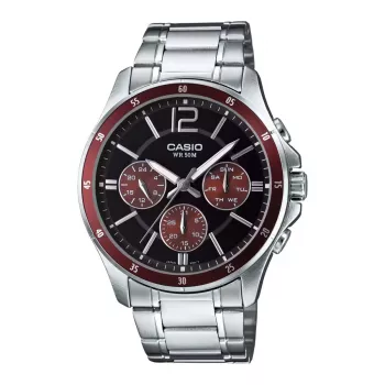 CASIO MTP1374D5AVDF Men's Analog Quartz Watch Stainless Steel Brown Dial Silver-tone 43.5mm