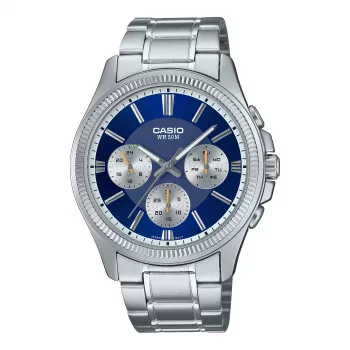 CASIO MTP1375PD2A1V Men's Analog Quartz Watch 43.8 mm Stainless Steel Blue Dial