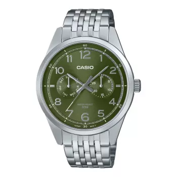 CASIO MTPE340D3AVDF Men's Analog Quartz Watch 42mm Stainless Steel Green Dial