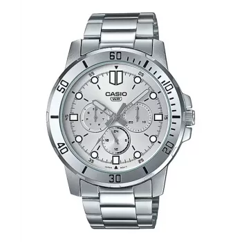 CASIO MTPVD300D-7EUD Men's Analog Quartz Watch 45mm Stainless Steel Silver Dial