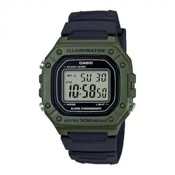 Casio W-218H-3AVDF Digital Quartz Watch - Green Resin, 50m Water Resistance, LED Backlight