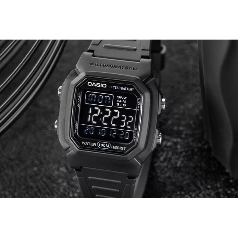 Casio W-800H-1BVES Men's Digital Watch 100m Water Resistant Quartz Movement