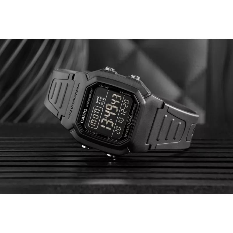 Casio W-800H-1BVES Men's Digital Watch 100m Water Resistant Quartz Movement