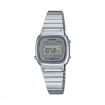 Casio Women's LA670WA-7 Digital Watch – 30mm Silver Stainless Steel