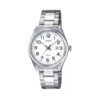 CASIO Women's LTP1302PD7BVE Analog Quartz Watch, 34.5mm Stainless Steel Case, Silver Dial, Date Display