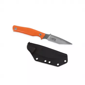 Casström Swedish Field Dresser Orange G10 Hunting Knife 100mm Sandvik 12C27 Blade, Full Tang, Kydex Sheath