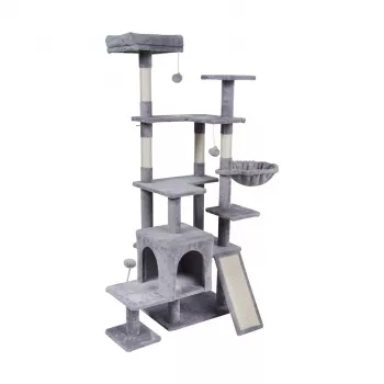 Cat Scratching Post 75x40x152 cm, Grey, REBEL ANIMALS