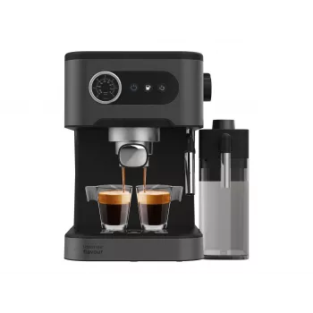 Cecotec Power Espresso 20 Pro Latte Coffee Machine, 20 Bar Pump Pressure, Built-in Milk Frother, Semi-Automatic, Black, 1350 W