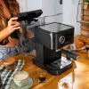 Cecotec Power Espresso 20 Pro Latte Coffee Machine, 20 Bar Pump Pressure, Built-in Milk Frother, Semi-Automatic, Black, 1350 W