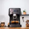Cecotec Power Espresso 20 Pro Latte Coffee Machine, 20 Bar Pump Pressure, Built-in Milk Frother, Semi-Automatic, Black, 1350 W