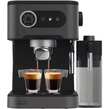 Cecotec Power Espresso 20 Pro Latte Coffee Machine, 20 Bar Pump Pressure, Built-in Milk Frother, Semi-Automatic, Black, 1350 W