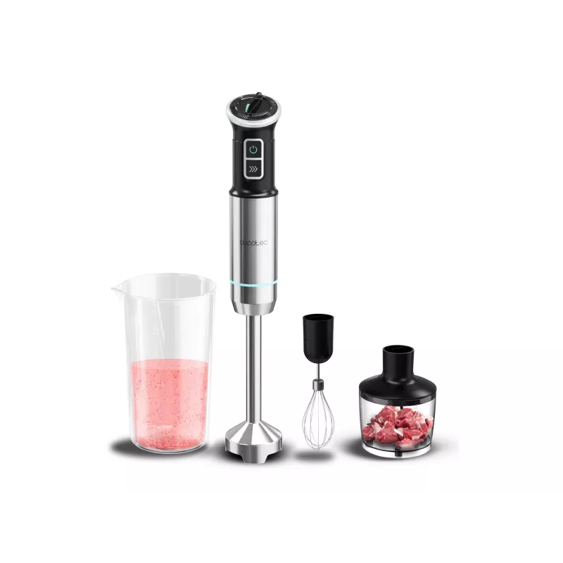 Cecotec Power Neutron 1100MAX Cream&Crush Hand Blender 1100W Adjustable Speed Turbo Chopper Black/Silver