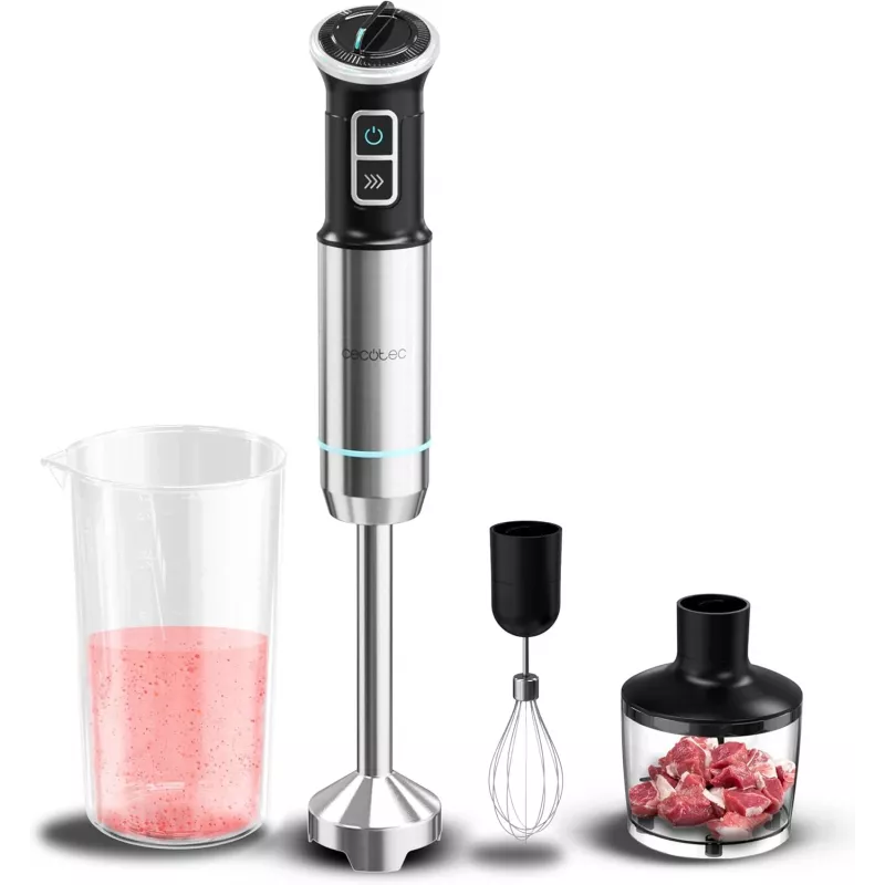 Cecotec Power Neutron 1100MAX Cream&Crush Hand Blender 1100W Adjustable Speed Turbo Chopper Black/Silver