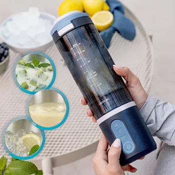 Cecotec Power Titanium Shake2Go Portable Blender, 180 W, BPA-Free Jar, 0.6 L, Lagoon
