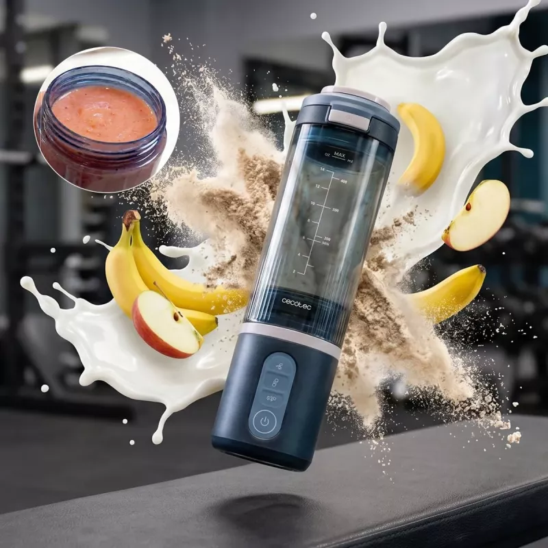 Cecotec Power Titanium Shake2Go Portable Blender, 180 W, BPA-Free Jar, 0.6 L, Lagoon