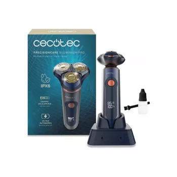 Cecotec Shaver PrecisionCare Aluminium Pro, Operating Time 80 min, Wet & Dry, Blue