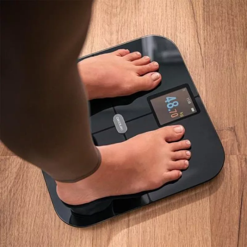 Cecotec Surface Precision HealthySmart Smart Bathroom Scale with Body Composition Analysis, BMI, Bluetooth, 180 kg, Black