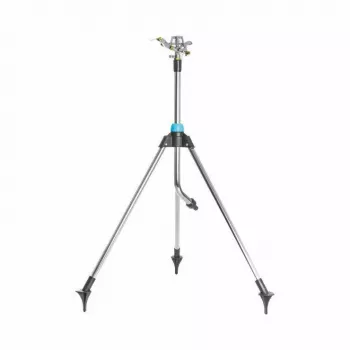 CELLFAST Pulse Sprinkler on Tripod with Adjustable Spray Sector 20°-360°, Coverage up to 450 m², Height 55-90 cm, 3/4 inch Connection, Brass Nozzle