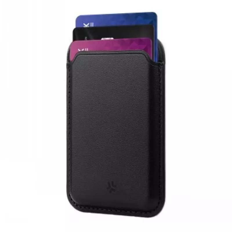 CELLY MAGWALLETBK MagSafe Magnetic Wallet with RFID Blocking, Black