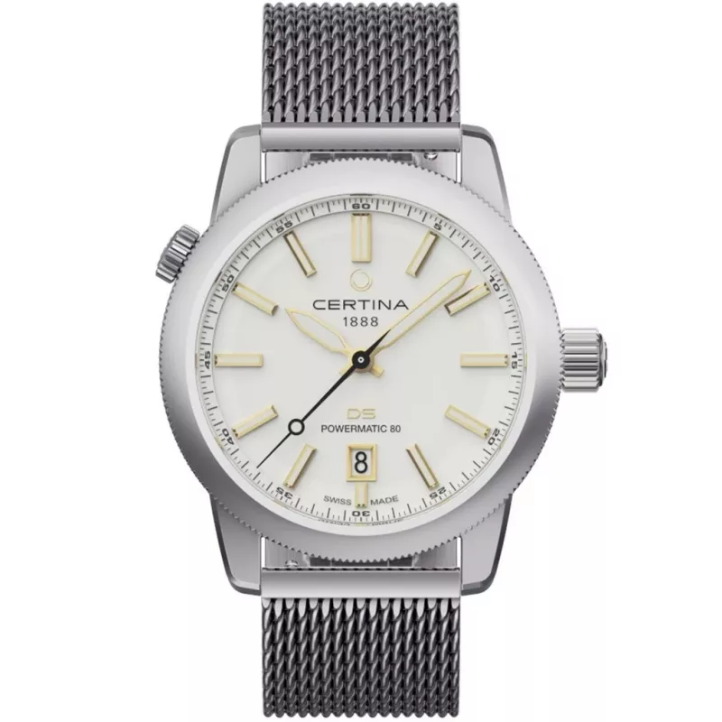 CERTINA DS Action Diver Men's Automatic Watch 43mm Silver Dial Grey NATO Strap C041407190310