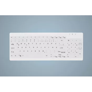 CHERRY Contour Active Key QuickClean AK-C7012 Wired Keyboard, Black, QWERTY, USB, CHERRY SX Scissor Technology, 105 Keys, Slim Design, Disinfectable Surface