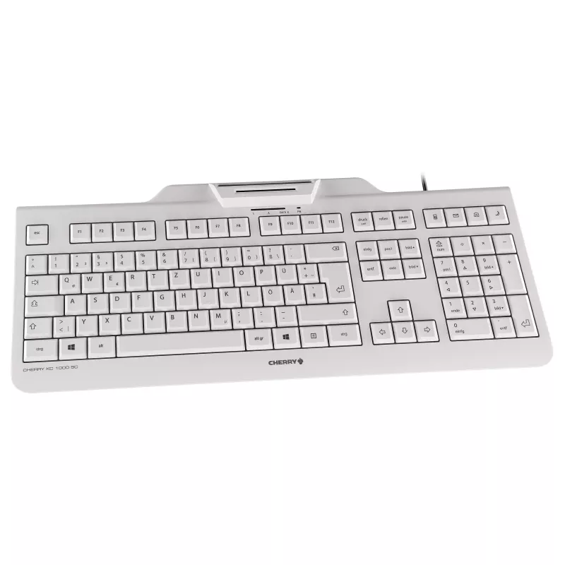 CHERRY KC 1000 SC Wired USB Keyboard with Smart Card Reader – US/International Layout, Black