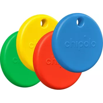 Chipolo POP 4-Pack Tracking Tags for Apple Find My (Red, Blue, Yellow, Green)