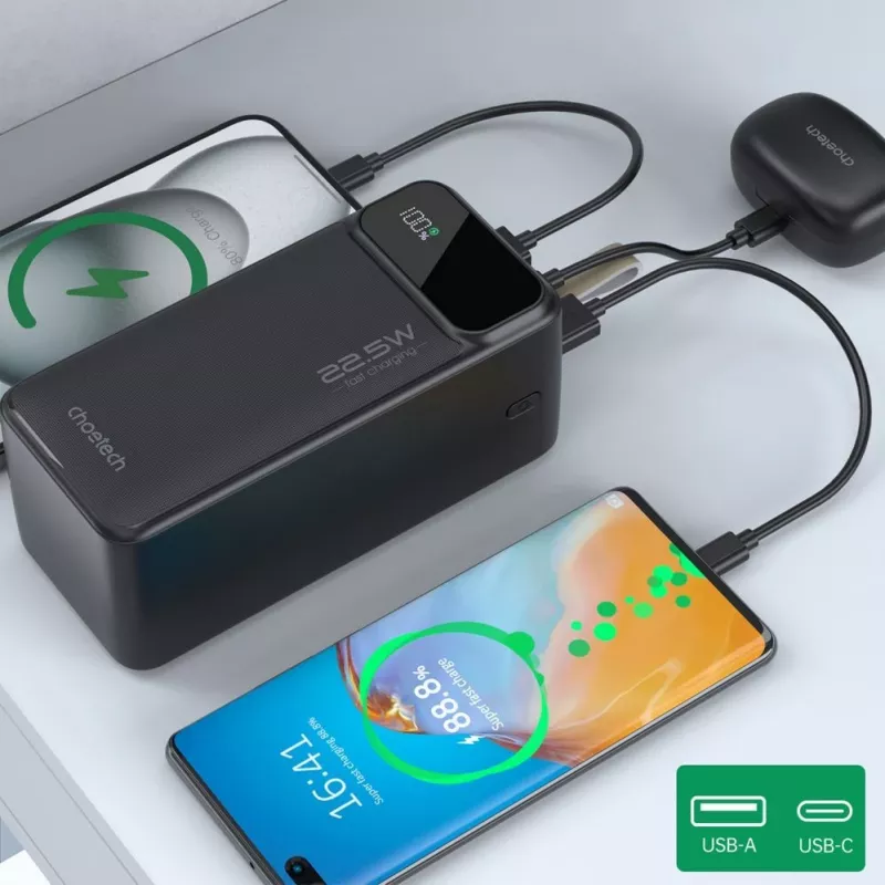 CHOETECH B732 Power Bank 50000 mAh 22.5W PD & QC - Black