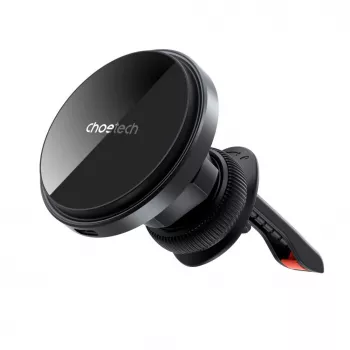 CHOETECH T204-F Magnetic Car Holder with 15W Wireless Charging - Black