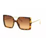 Chopard SCH334M560745 Women's Cat Eye Sunglasses, Gold Metal Frame, Brown Polycarbonate Lenses, 56mm