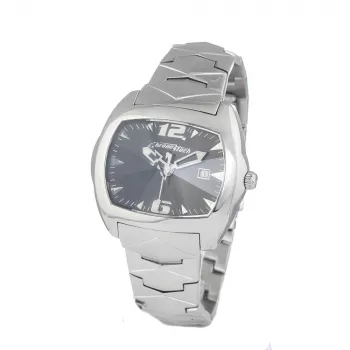 CHRONOTECH CT2188L-02M Men's Analog Quartz Watch 41mm Stainless Steel Black Dial Silver Bracelet