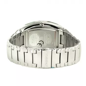 CHRONOTECH CT7065M-02M Men's Analog Quartz Watch 36mm Stainless Steel Black Dial Silver Bracelet