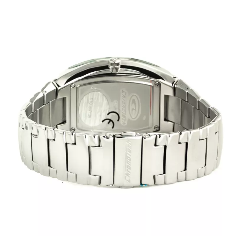 CHRONOTECH CT7065M-02M Men's Analog Quartz Watch 36mm Stainless Steel Black Dial Silver Bracelet