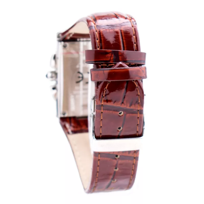 CHRONOTECH MAN CT7018M-03MT Analog Quartz Watch 33mm Black Dial Leather Strap