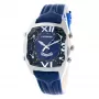 CHRONOTECH MAN CT7677M-03 45mm Analog Quartz Chronograph Watch Black Dial Leather Strap