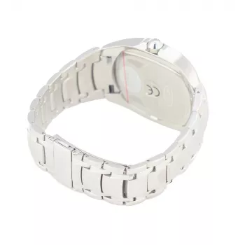 CHRONOTECH MAN CT7988M-65M Analog Quartz Watch 41mm Stainless Steel Black Dial Silver Milanese Bracelet