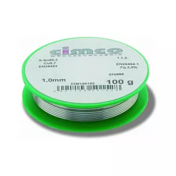 Cimco 150154 Lead-Free Solder Wire Sn99.3Cu0.7 1.0mm 250g DIN EN 29453-4